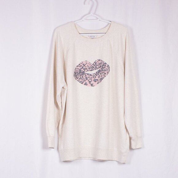 WILDFOX Lip Graphic Print Pullover Size XL - Picture 2 of 4